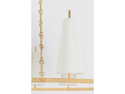 Corbett Lighting 15-Light Tirana Chandelier in Vintage Gold Leaf with Silk Shades