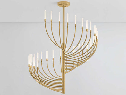 Corbett Lighting Amalthea 32-Light LED Chandelier in Vintage Brass