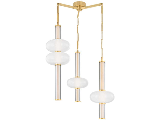 Corbett Lighting Corbin 3-Light LED Chandelier in Vintage Brass