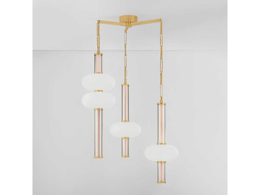 Corbett Lighting Corbin 3-Light LED Chandelier in Vintage Brass