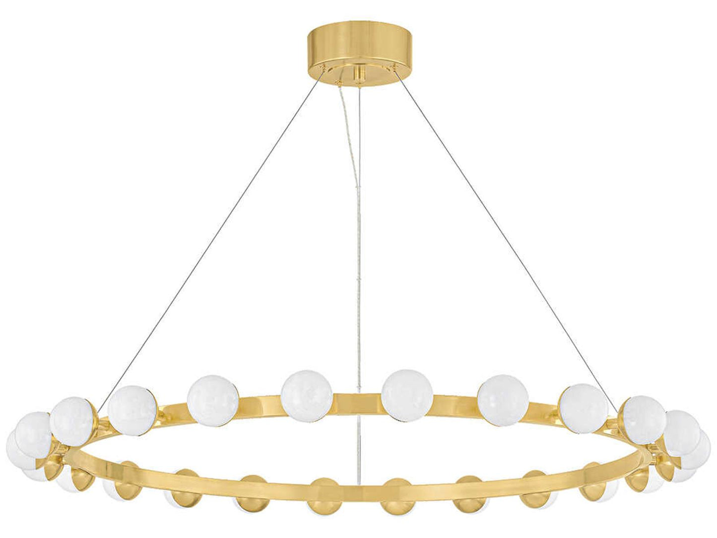 Corbett Lighting Linus 24-Light LED Chandelier in Vintage Brass with Cloud Glass