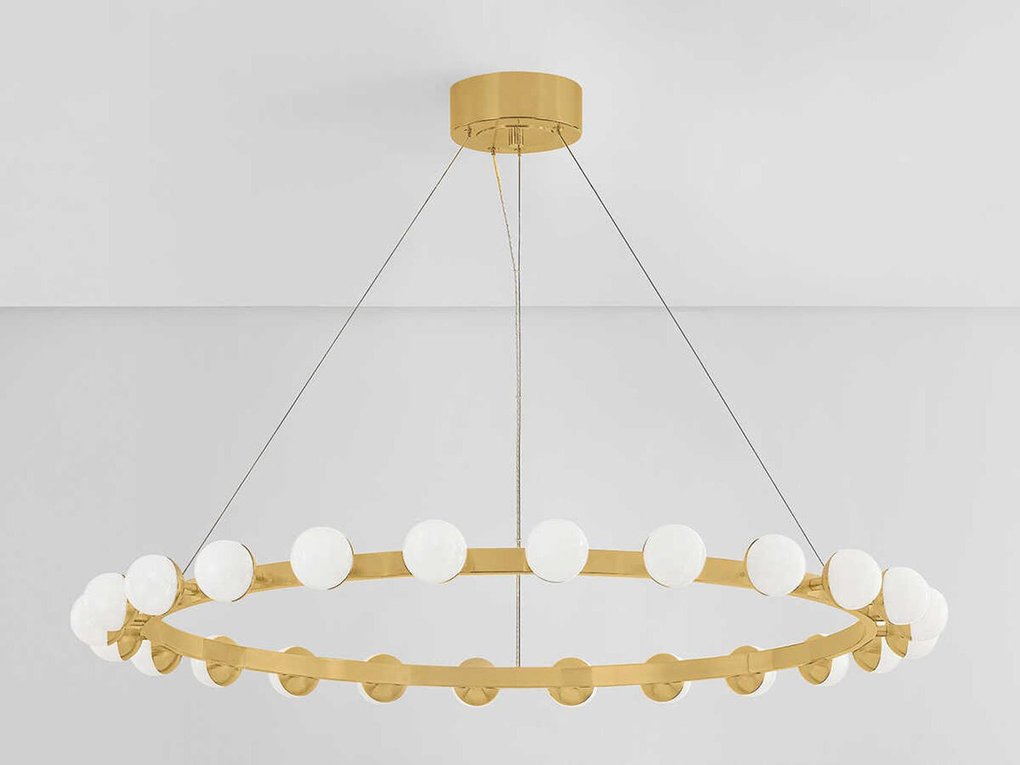Corbett Lighting Linus 24-Light LED Chandelier in Vintage Brass with Cloud Glass