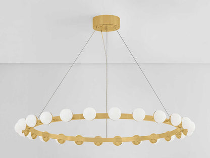 Corbett Lighting Linus 24-Light LED Chandelier in Vintage Brass with Cloud Glass
