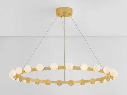 Corbett Lighting Linus 24-Light LED Chandelier in Vintage Brass with Cloud Glass
