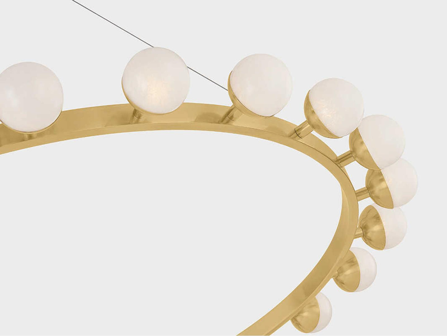 Corbett Lighting Linus 24-Light LED Chandelier in Vintage Brass with Cloud Glass