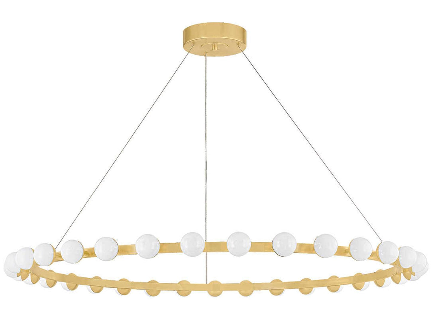 Corbett Lighting Linus 61-Inch LED Chandelier in Vintage Brass with Cloud Glass