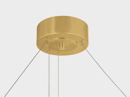 Corbett Lighting Linus 61-Inch LED Chandelier in Vintage Brass with Cloud Glass