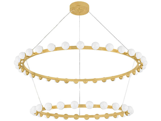 Corbett Lighting 57-Light Linus LED Chandelier in Vintage Brass