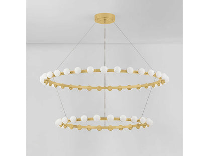 Corbett Lighting 57-Light Linus LED Chandelier in Vintage Brass