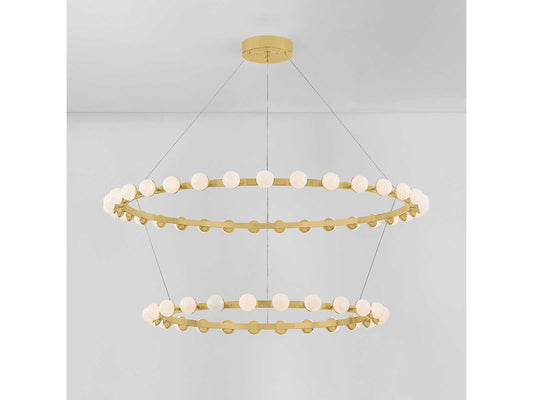 Corbett Lighting 57-Light Linus LED Chandelier in Vintage Brass