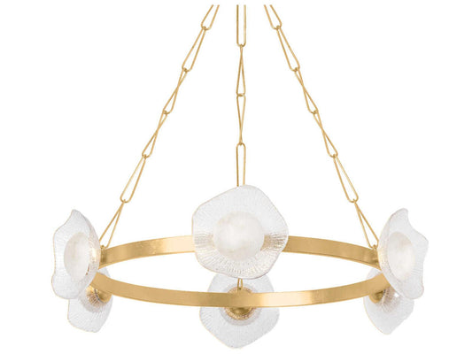 Corbett Lighting 6-Light Almandine LED Chandelier in Vintage Gold Leaf