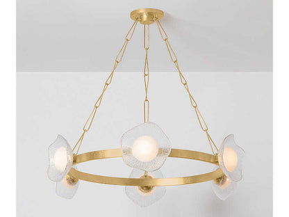 Corbett Lighting 6-Light Almandine LED Chandelier in Vintage Gold Leaf