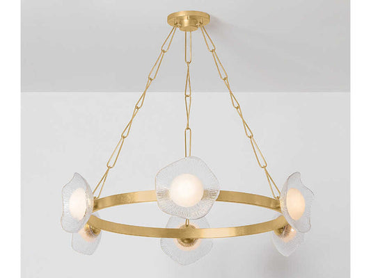 Corbett Lighting 6-Light Almandine LED Chandelier in Vintage Gold Leaf