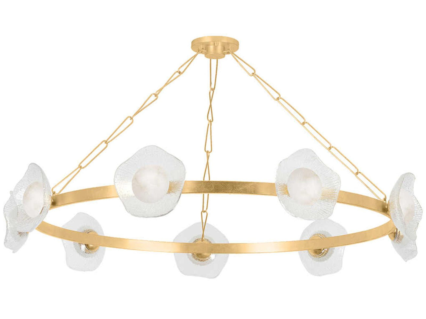 Corbett Lighting Almandine 9-Light LED Ring Chandelier in Vintage Gold Leaf