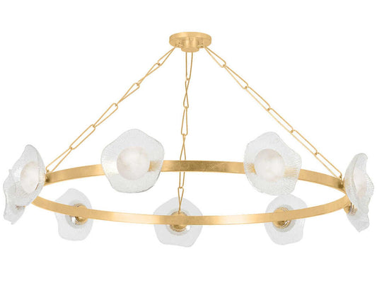 Corbett Lighting Almandine 9-Light LED Ring Chandelier in Vintage Gold Leaf