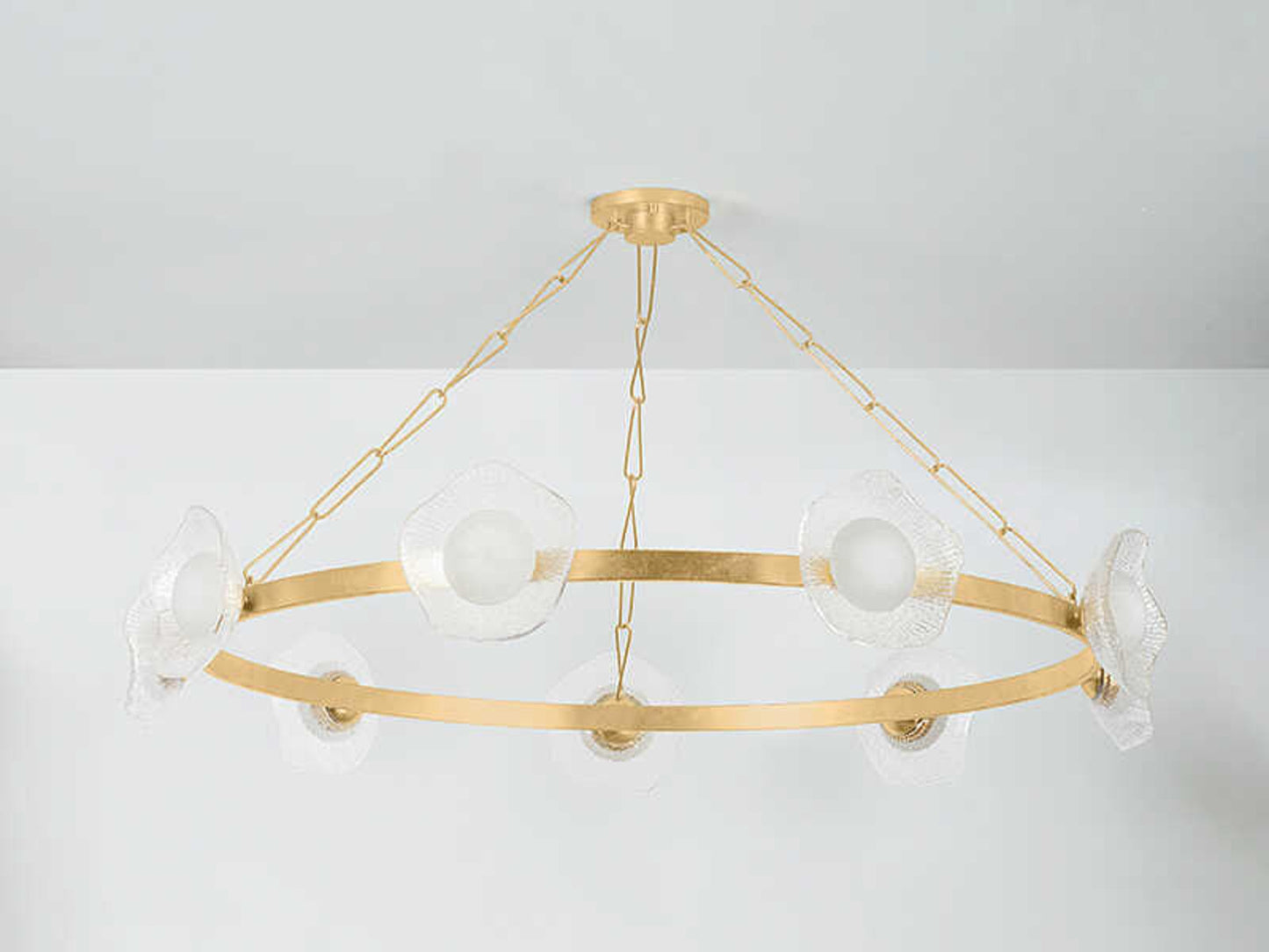 Corbett Lighting Almandine 9-Light LED Ring Chandelier in Vintage Gold Leaf