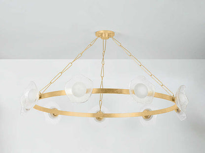 Corbett Lighting Almandine 9-Light LED Ring Chandelier in Vintage Gold Leaf