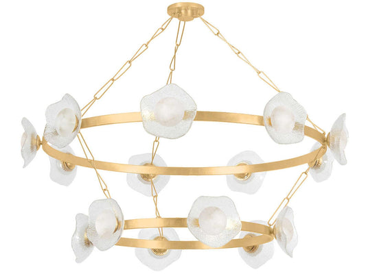 Corbett Lighting 15-Light Almandine LED Chandelier in Vintage Gold Leaf