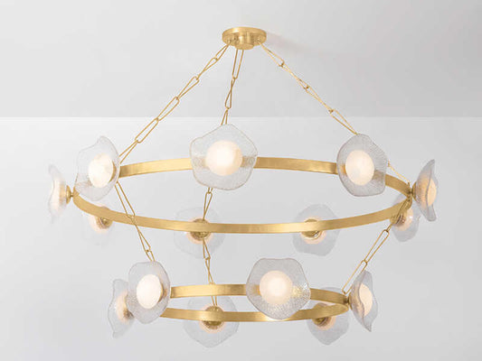 Corbett Lighting 15-Light Almandine LED Chandelier in Vintage Gold Leaf