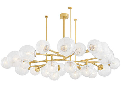 Corbett Lighting 24-Light Glasgow Chandelier in Vintage Polished Brass with Glass Globes