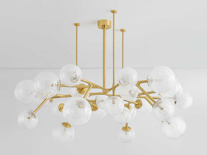 Corbett Lighting 24-Light Glasgow Chandelier in Vintage Polished Brass with Glass Globes
