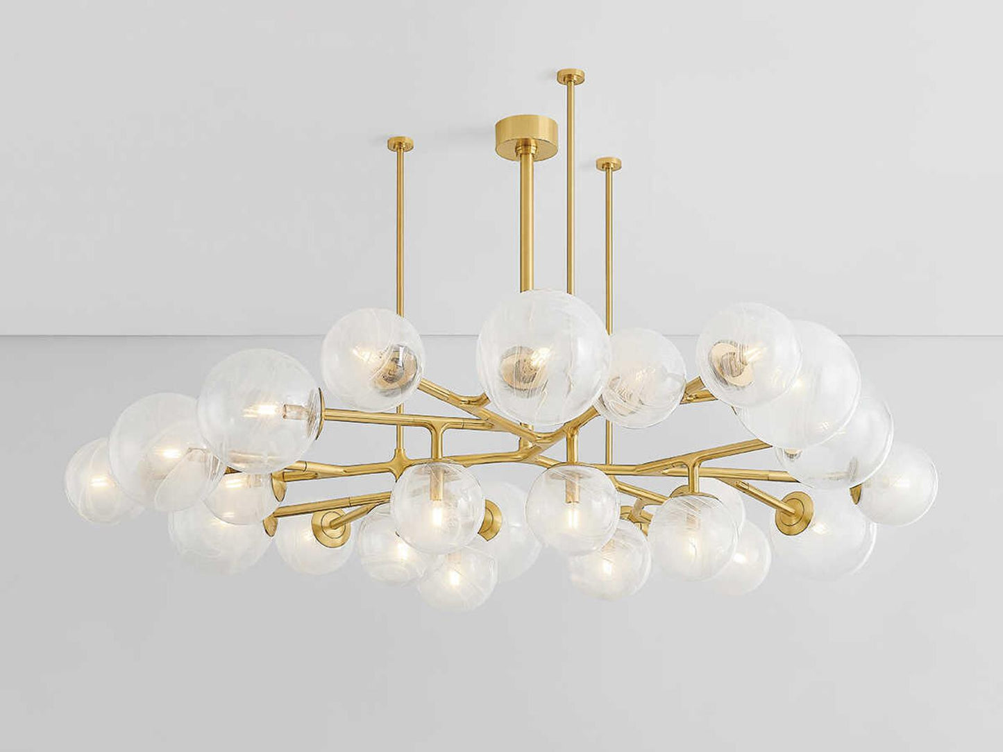 Corbett Lighting 24-Light Glasgow Chandelier in Vintage Polished Brass with Glass Globes