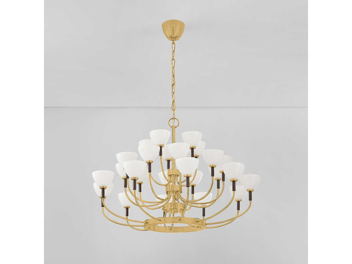 Corbett Lighting 25-Light Brahma Chandelier in Vintage Polished Brass and Bronze