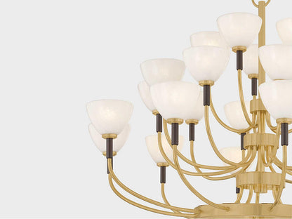 Corbett Lighting 25-Light Brahma Chandelier in Vintage Polished Brass and Bronze