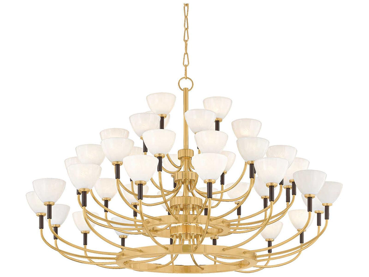 Corbett Lighting 44-Light Brahma LED Chandelier in Vintage Polished Brass and Bronze