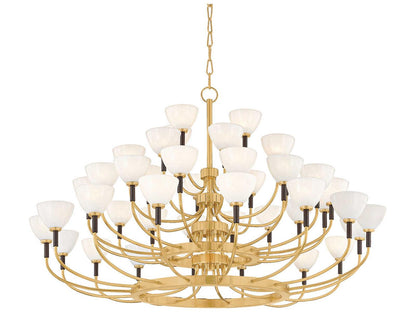 Corbett Lighting 44-Light Brahma LED Chandelier in Vintage Polished Brass and Bronze