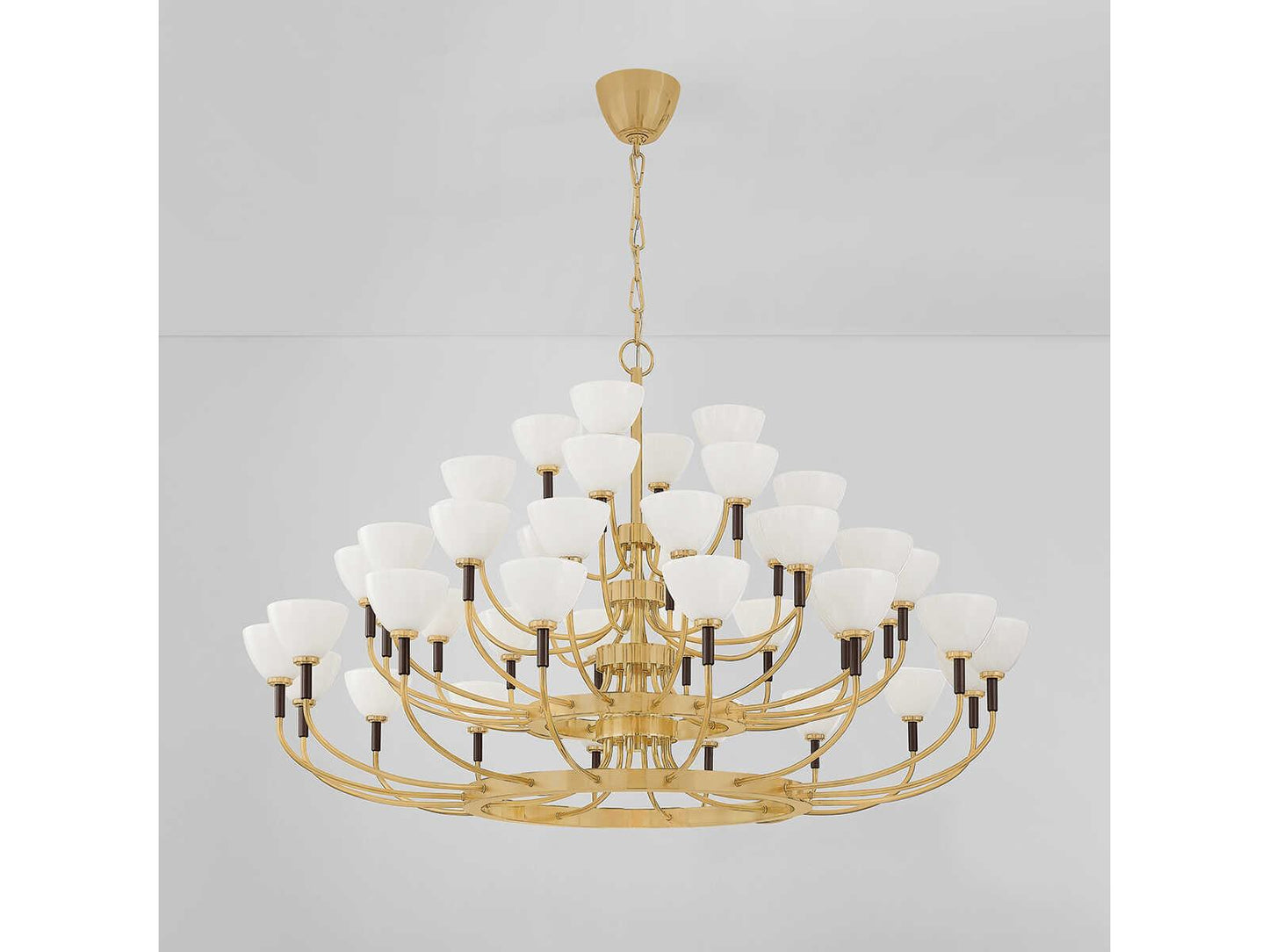 Corbett Lighting 44-Light Brahma LED Chandelier in Vintage Polished Brass and Bronze