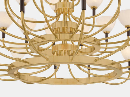 Corbett Lighting 44-Light Brahma LED Chandelier in Vintage Polished Brass and Bronze