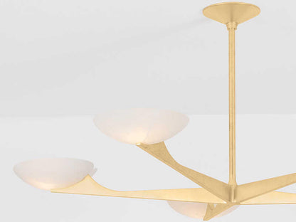 Corbett Lighting Malachite 5-Light Chandelier in Vintage Gold Leaf