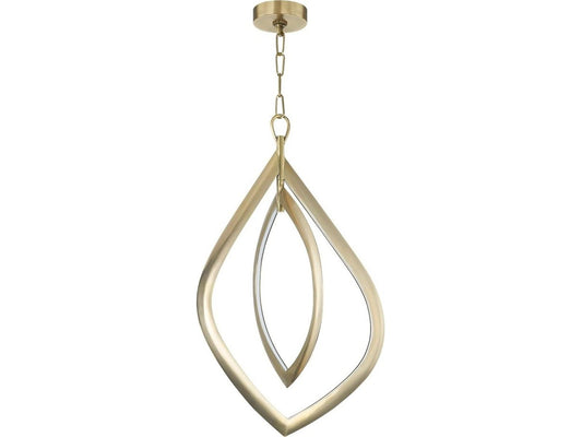 Corbett Lighting 2-Light Arles LED Chandelier in Vintage Brass with Opal Matte Shade