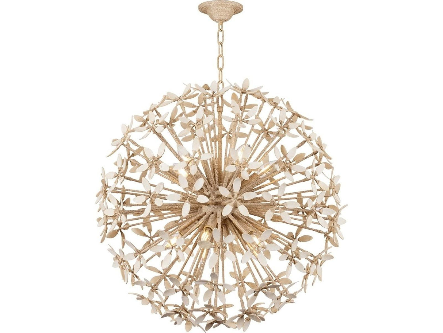 Corbett Lighting Corfu 10-Light Sputnik Chandelier with Ivory Coco Shells