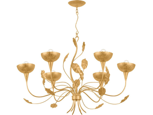 Corbett Lighting Innsbruck 6-Light Vintage Gold Leaf Bowl Chandelier