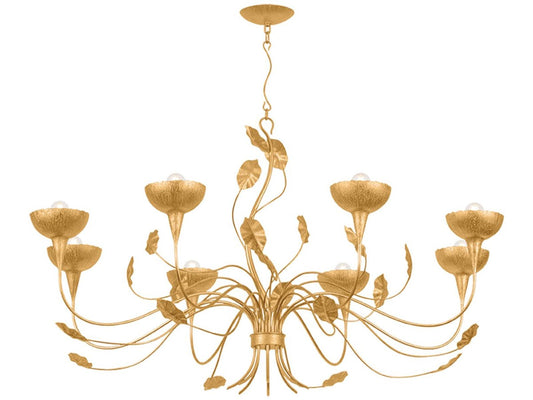 Corbett Lighting Innsbruck 8-Light Vintage Gold Leaf Bowl Chandelier
