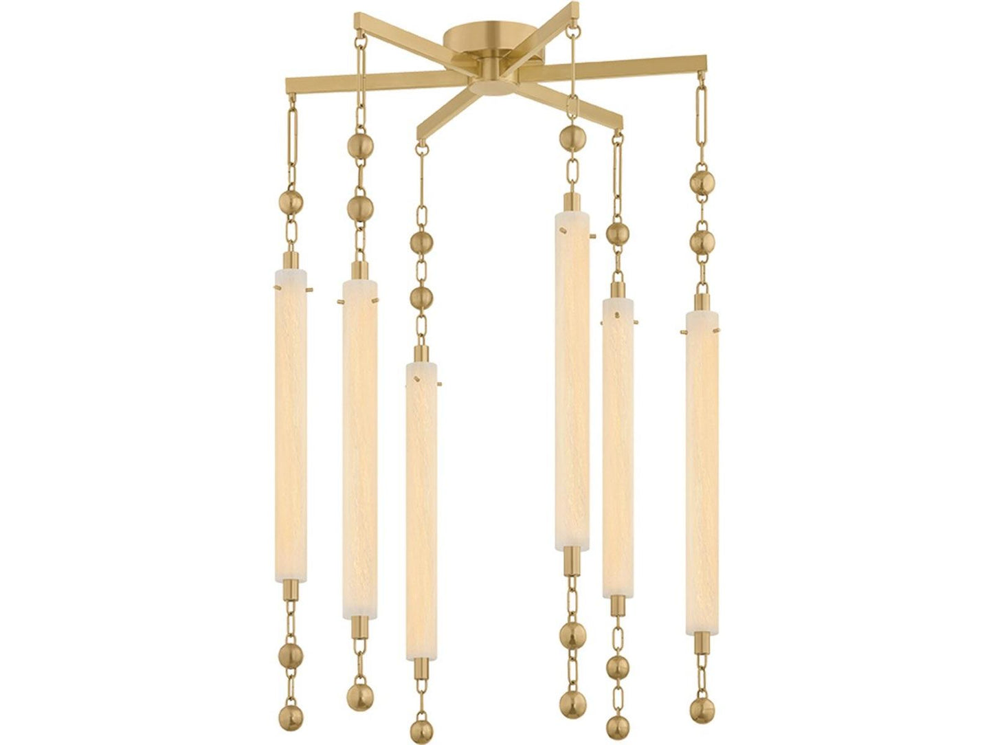 Corbett Lighting Parigi 6-Light Vintage Brass Gold Linear Chandelier