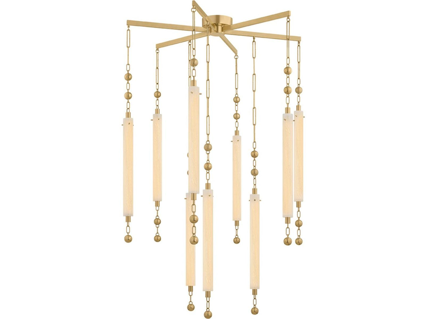 Corbett Lighting Parigi 9-Light Vintage Brass Gold Linear Chandelier