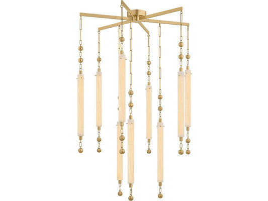 Corbett Lighting Parigi 9-Light Vintage Brass Gold Linear Chandelier