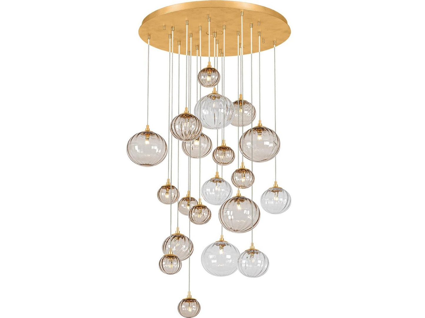 Corbett Lighting Istanbul 20-Light Vintage Gold Leaf Clear Globe Chandelier