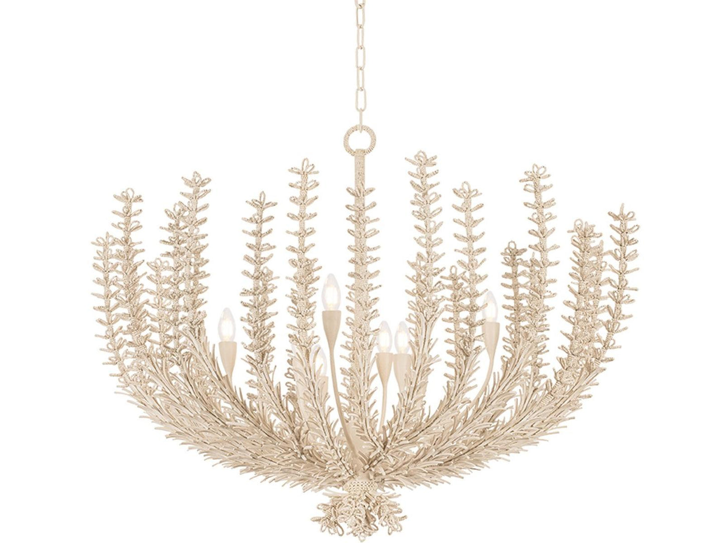 Corbett Lighting Pedrillo 8-Light Cream Plaster Off White Candelabra Round Chandelier