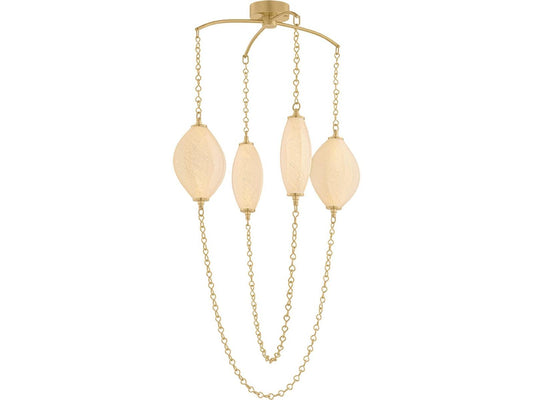 Corbett Lighting Positano 4-Light Vintage Brass Gold Globe Chandelier