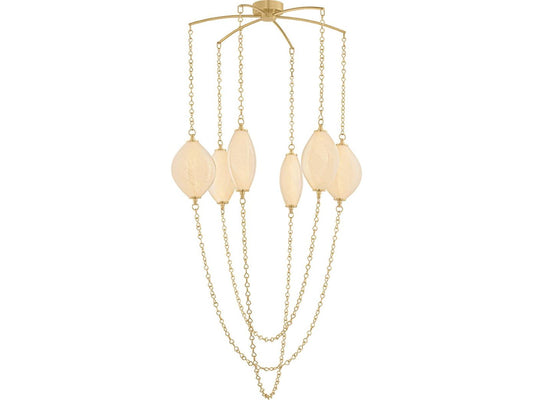 Corbett Lighting Positano 6-Light Vintage Brass Gold Chandelier