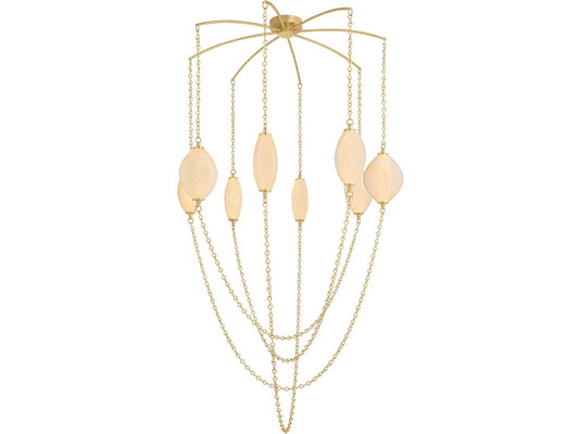 Corbett Lighting Positano 8-Light Vintage Brass Gold Tiered Chandelier