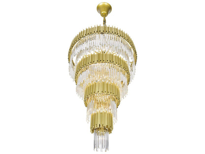 CWI Lighting Deco 34-Light Chandelier in Medallion Gold with Clear Crystal