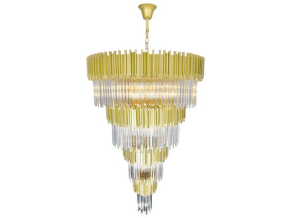 CWI Lighting Deco 34-Light Chandelier in Medallion Gold with Clear Crystal