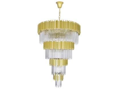 CWI Lighting Deco 34-Light Chandelier in Medallion Gold with Clear Crystal
