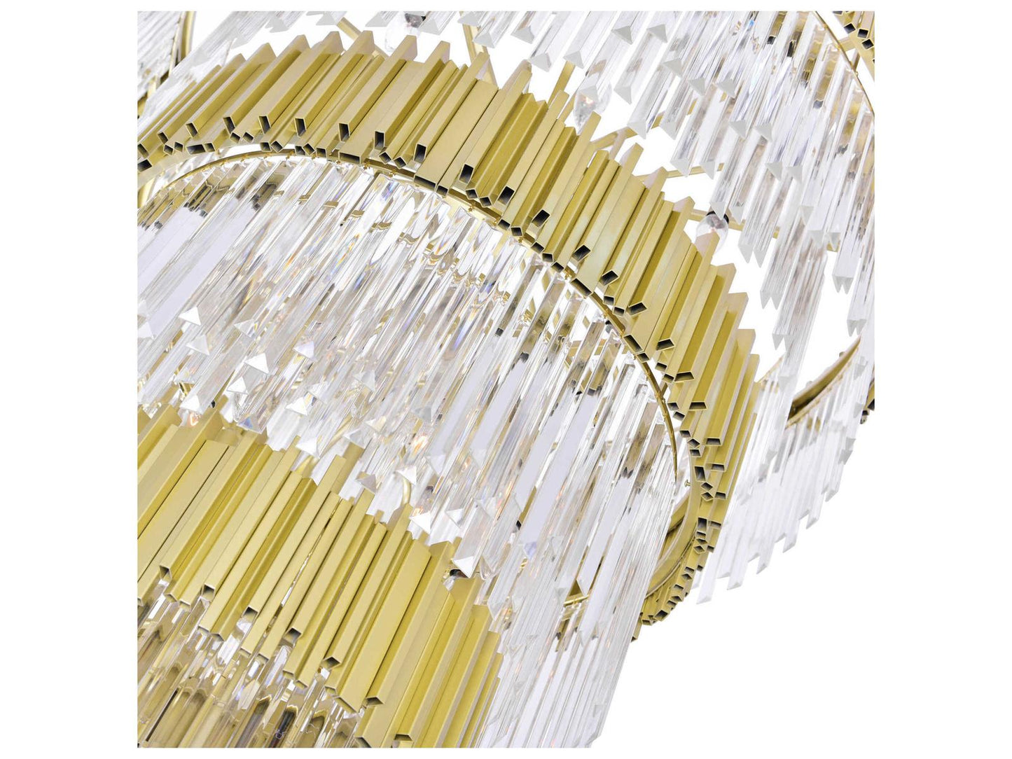 CWI Lighting Deco 34-Light Chandelier in Medallion Gold with Clear Crystal