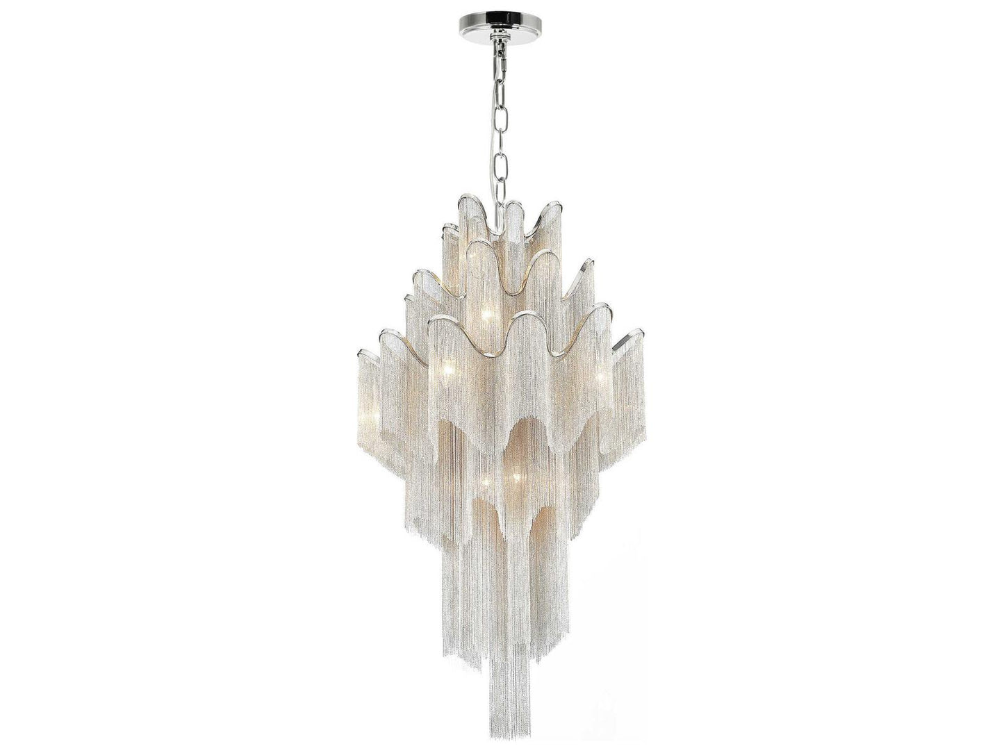 CWI Lighting Daisy 17-Light Down Chandelier in Chrome
